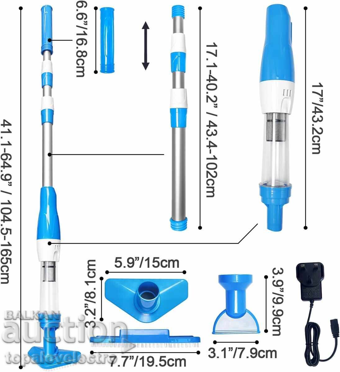 PoolyPoly 3 σε 1 ασύρματη ηλεκτρική σκούπα πισίνας, μπλε χρώμα με τιμή 79.00 BGN | € 40.39 PoolyPoly 3 σε 1 ασύρματη ηλεκτρική σκούπα πισίνας, μπλε χρώμα με τιμή 79.00 BGN | € 40.39