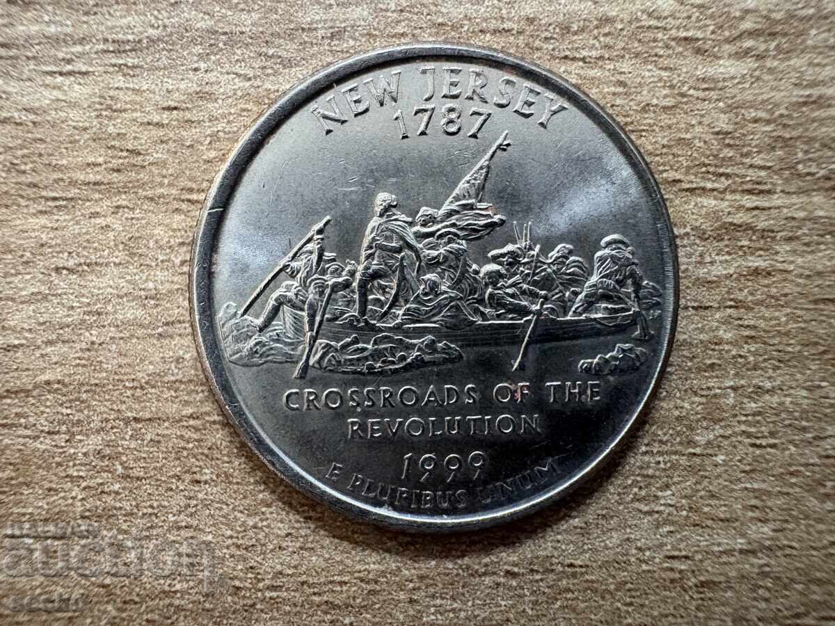 ΗΠΑ - 1/4 δολάριο (1999) - Νιου Τζέρσι - Ρ ΗΠΑ - 1/4 δολάριο (1999) - Νιου Τζέρσι - Ρ