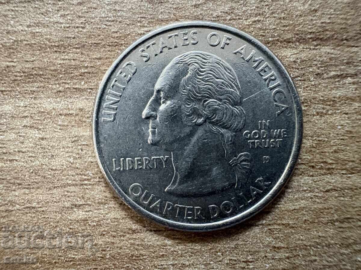 USA - 1/4 dollar (2000) - Massachusetts - D with price 0.90 BGN | € 0.46