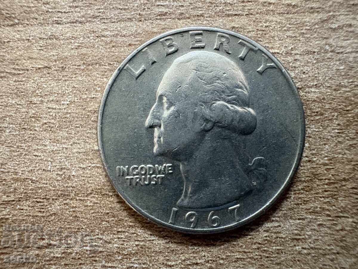 USA - 1/4 Dollar (1967) with price 0.60 BGN | € 0.31