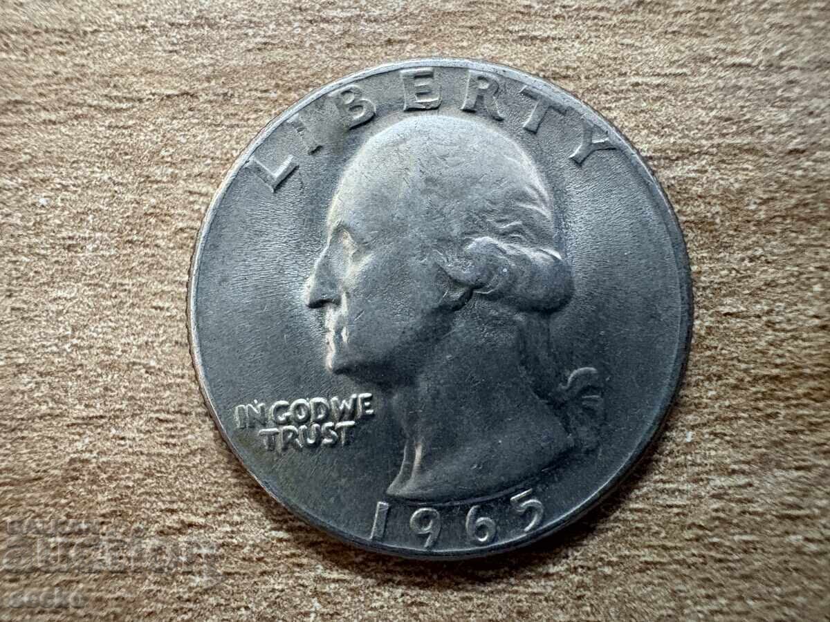 ΗΠΑ - 1/4 δολάριο (1965) με τιμή 1.15 BGN | € 0.59