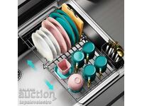 NOU! Uscător telescopic pentru vase peste chiuvetă 3 în 1