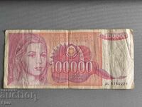 Bancnota - Iugoslavia - 100.000 de dinari | 1989