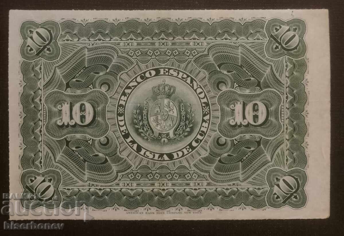 Cuba, Cuba, 10 pesos 1896, 10 pesos, XF/aUNC with price 34.00 BGN | € 17.38