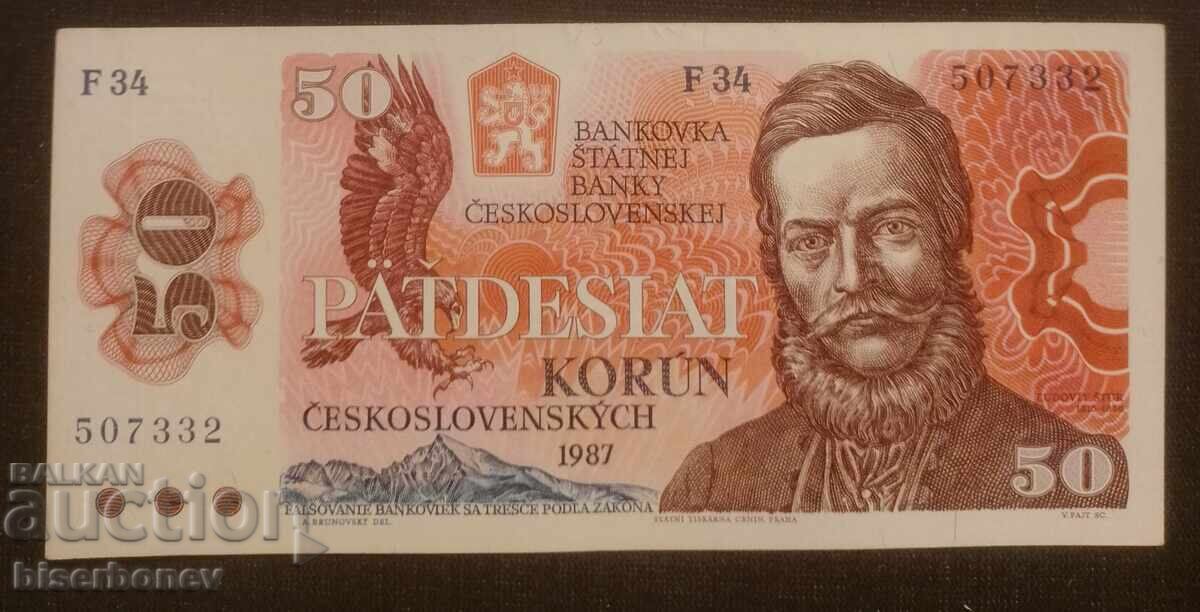 50 Korun Czechoslovakia, Czechoslovak, 1987, XF/aUNC