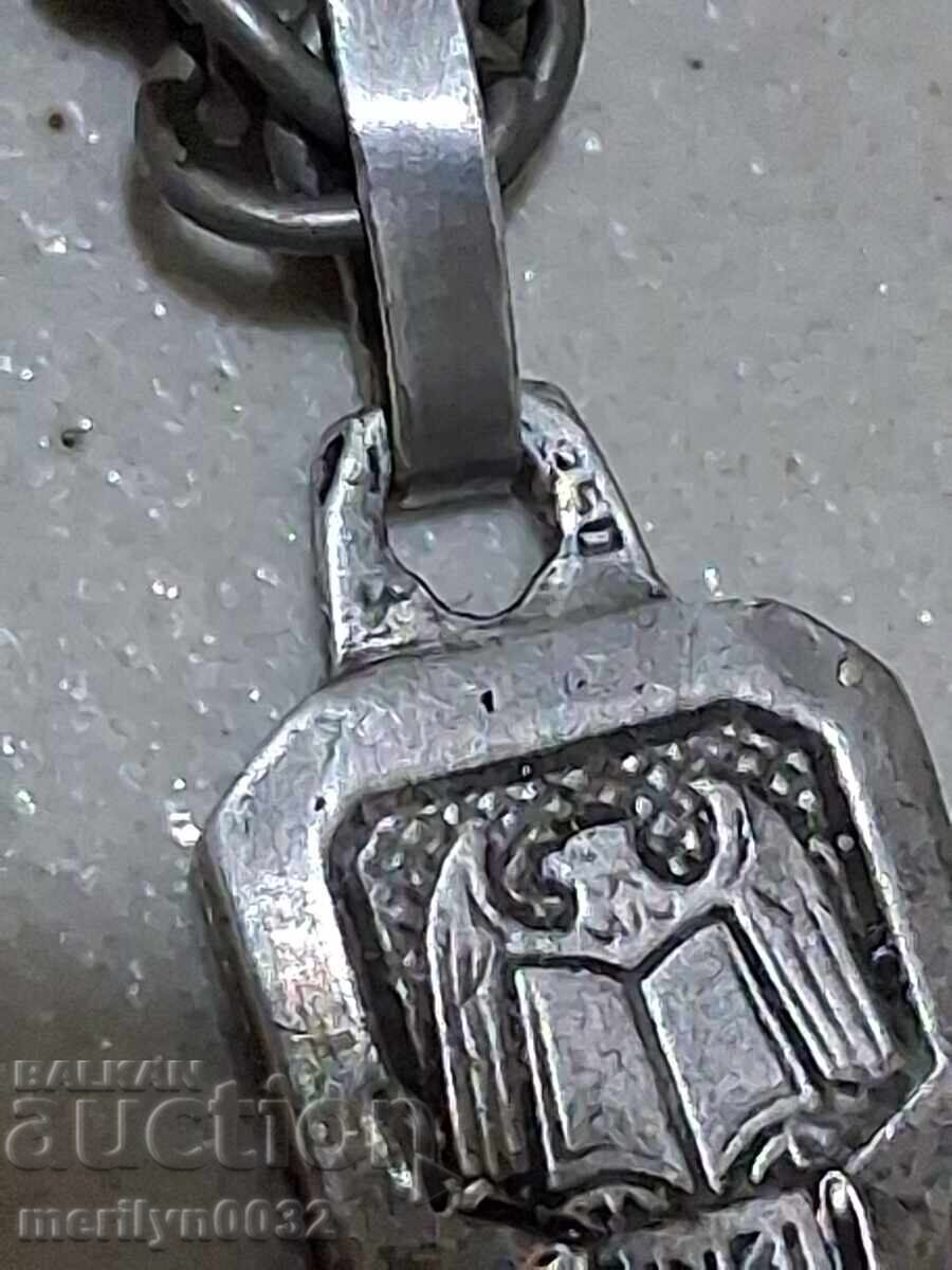 Licitație Cruce veche de gât argint cruce medalioane bijuterii