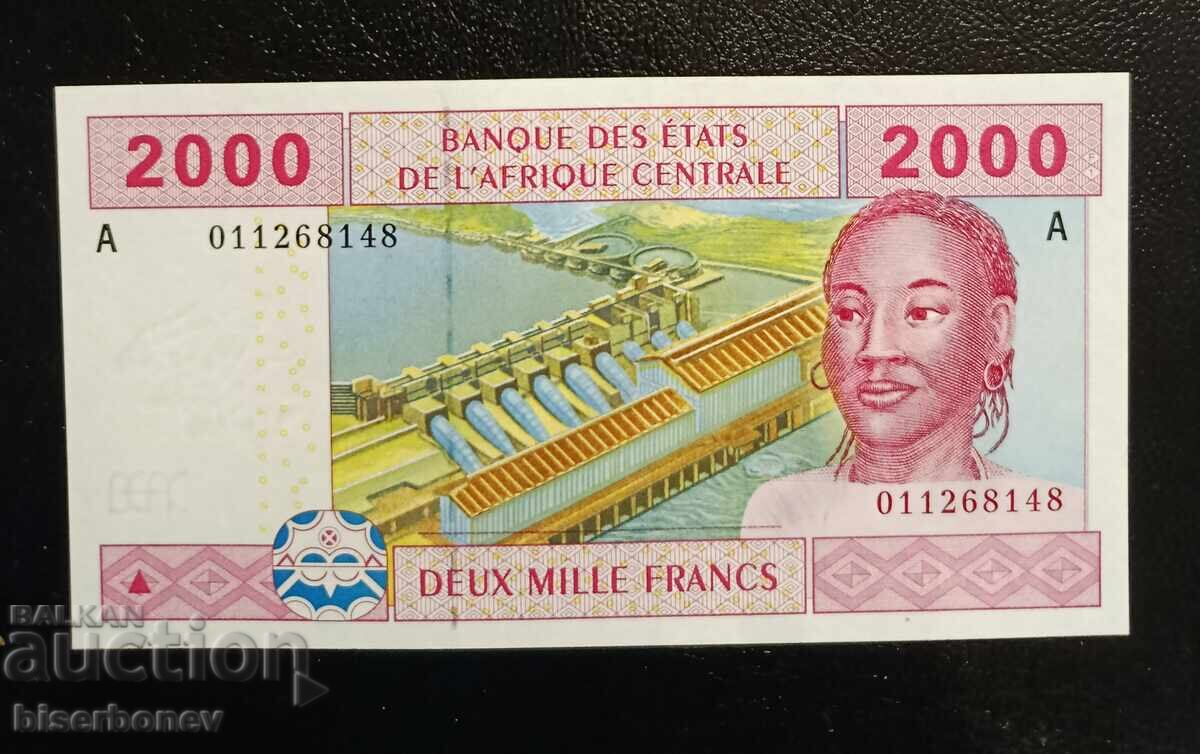 Gabon, Gabon, 2000 Francs 2002, UNC Gabon, Gabon, 2000 Francs 2002, UNC