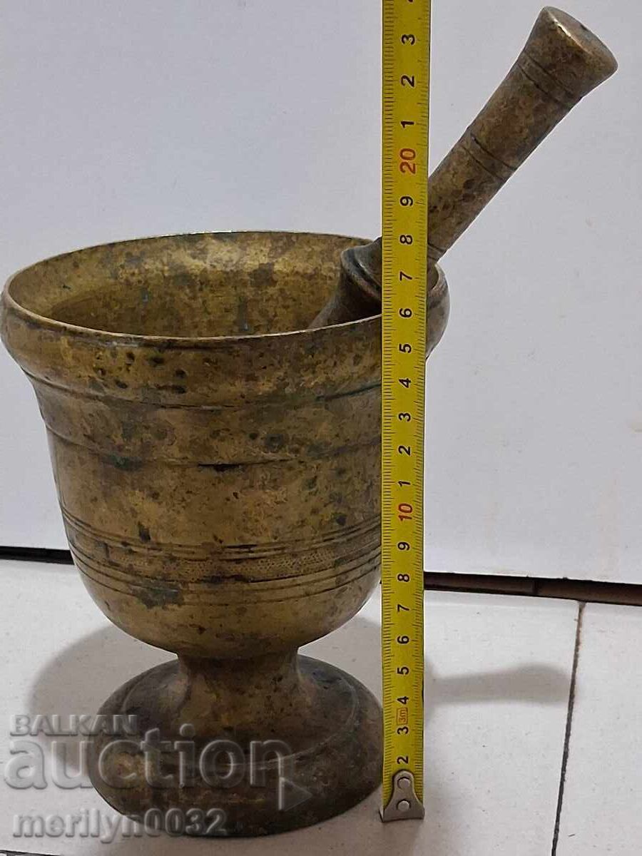 Χάλκινο γουδί με γουδοχέρι, σκεύος για σύνθλιψη, τέλη 19ου αιώνα - 6