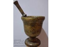 Χάλκινο γουδί με γουδοχέρι, σκεύος για σύνθλιψη, τέλη 19ου αιώνα