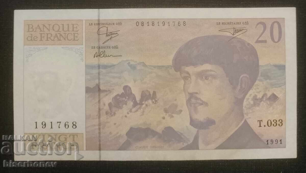 Franța, 20 franci 1991, aUNC