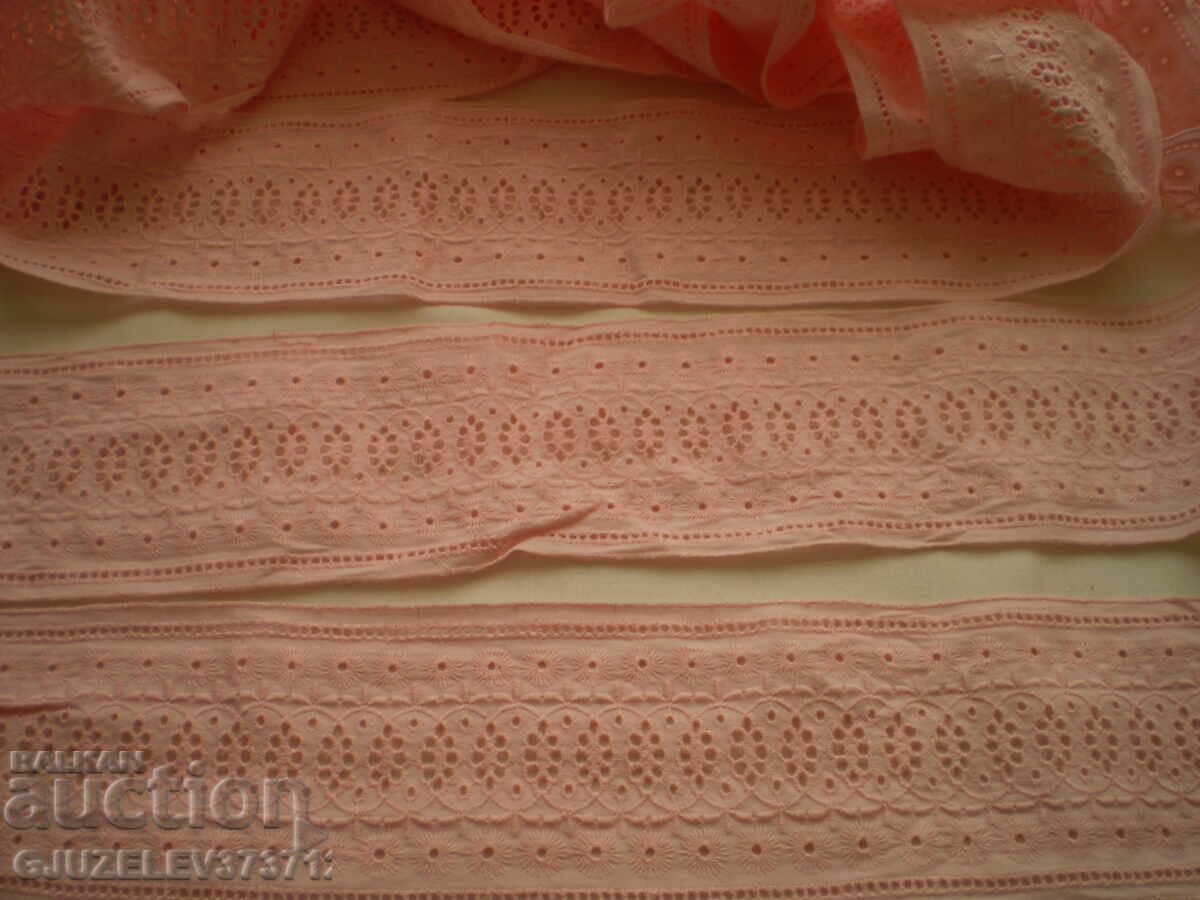 Auction  Vintage cotton pink lace ribbon