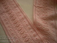 Vintage cotton pink lace ribbon