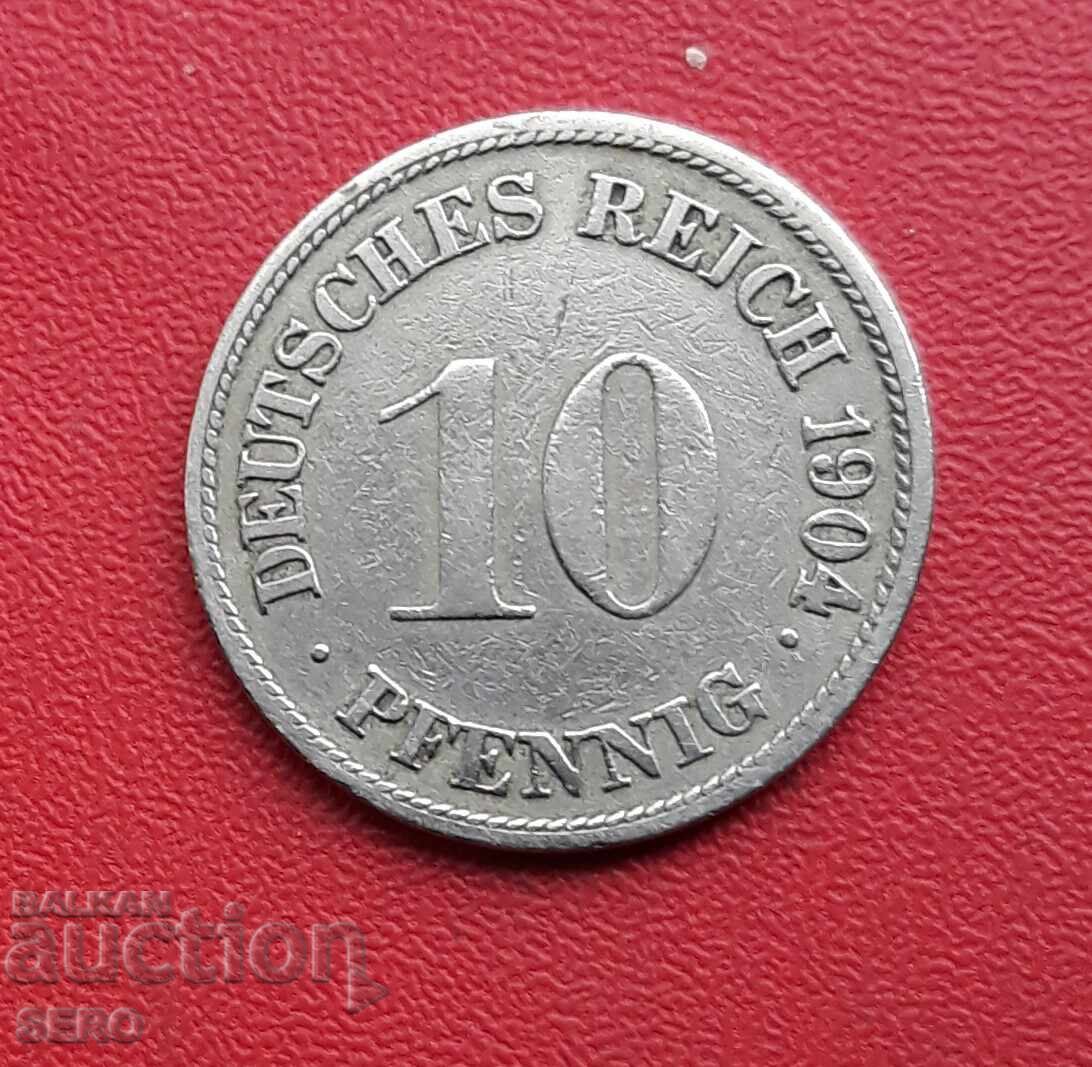 Γερμανία - 10 πφενίγκ 1904 G - Καρλσρούη - σπάνιο