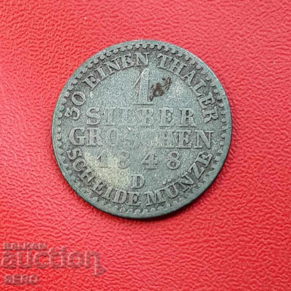 Germany - Prussia - 1 Silver Groschen 1848 D - Düsseldorf