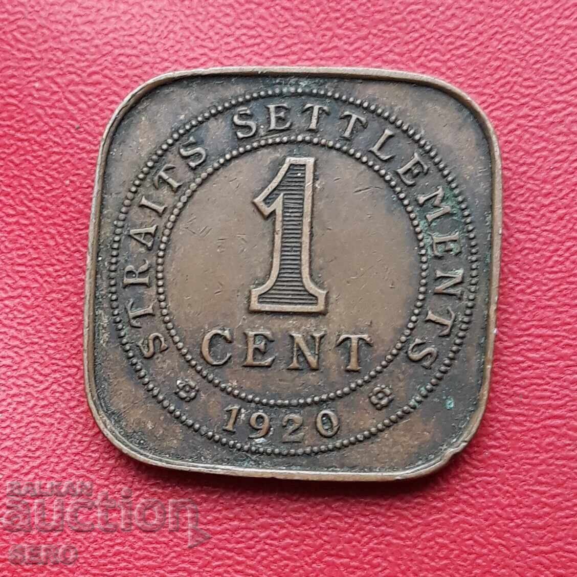 Ηνωμένο Βασίλειο-STRAITS SETTLEMENTS-1 σεντ 1920