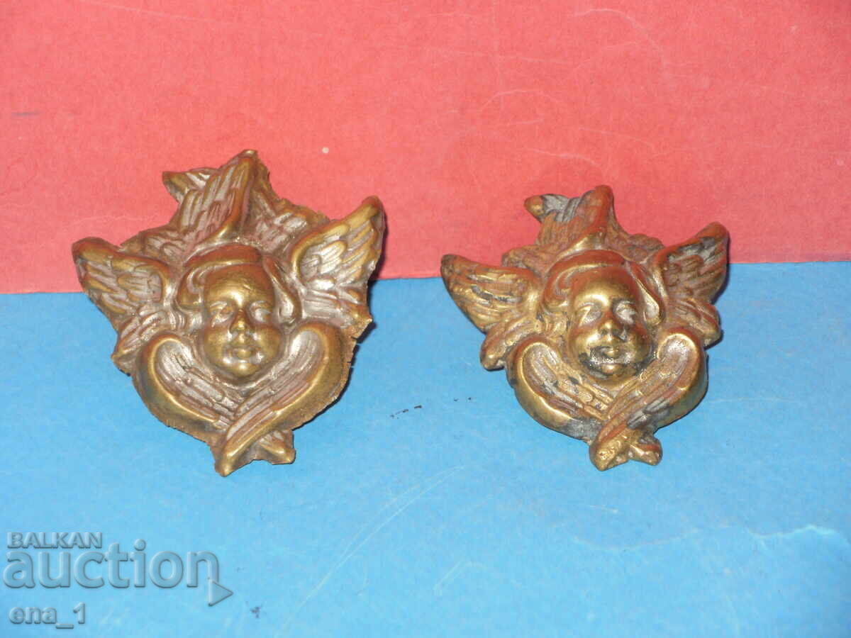 Two beautiful small bronze Seraphim figurines for decoration - 6