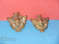 Două frumoase figurine mici de bronz ale Serafimilor pentru decorare