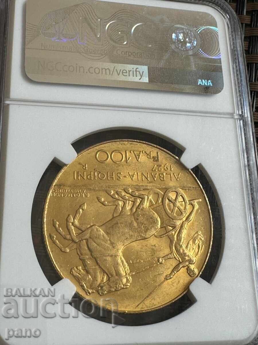 Livrarea 100 Franci Albania în calitate excelentă! MS 61 !!!