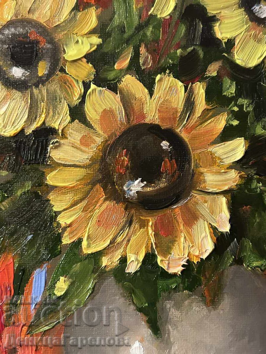 Denitsa Garelova Oil Painting 30/40 "Sunflowers" - 5