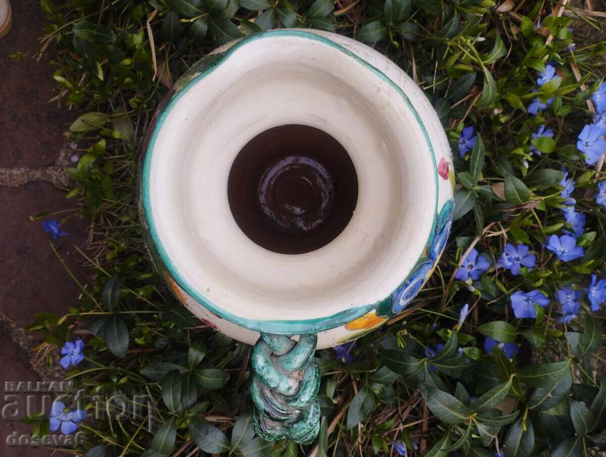 Strofa/vază italiană din teracotă majolică pictată manual cu preț 55.00 BGN | € 28.12