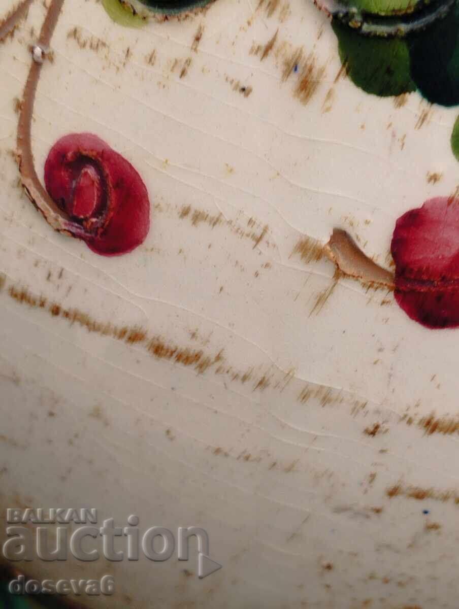 Strofa/vază italiană din teracotă majolică pictată manual - 5