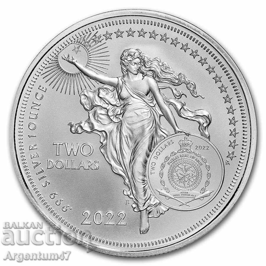 SILVER 1 OZ 2022 NIUE - WRIGHT BROTHERS with price 159.99 BGN | € 81.80