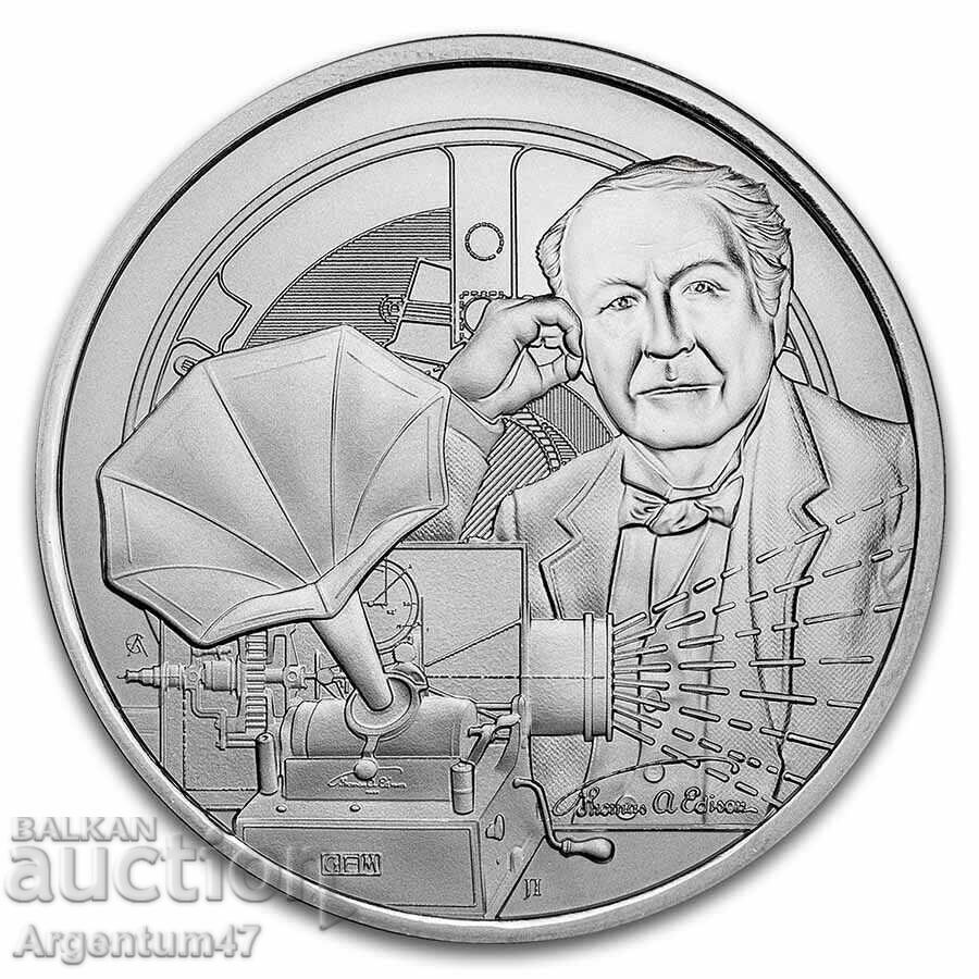 СРЕБРО 1 OZ 2023 НИУЕ - ТОМАС ЕДИСОН