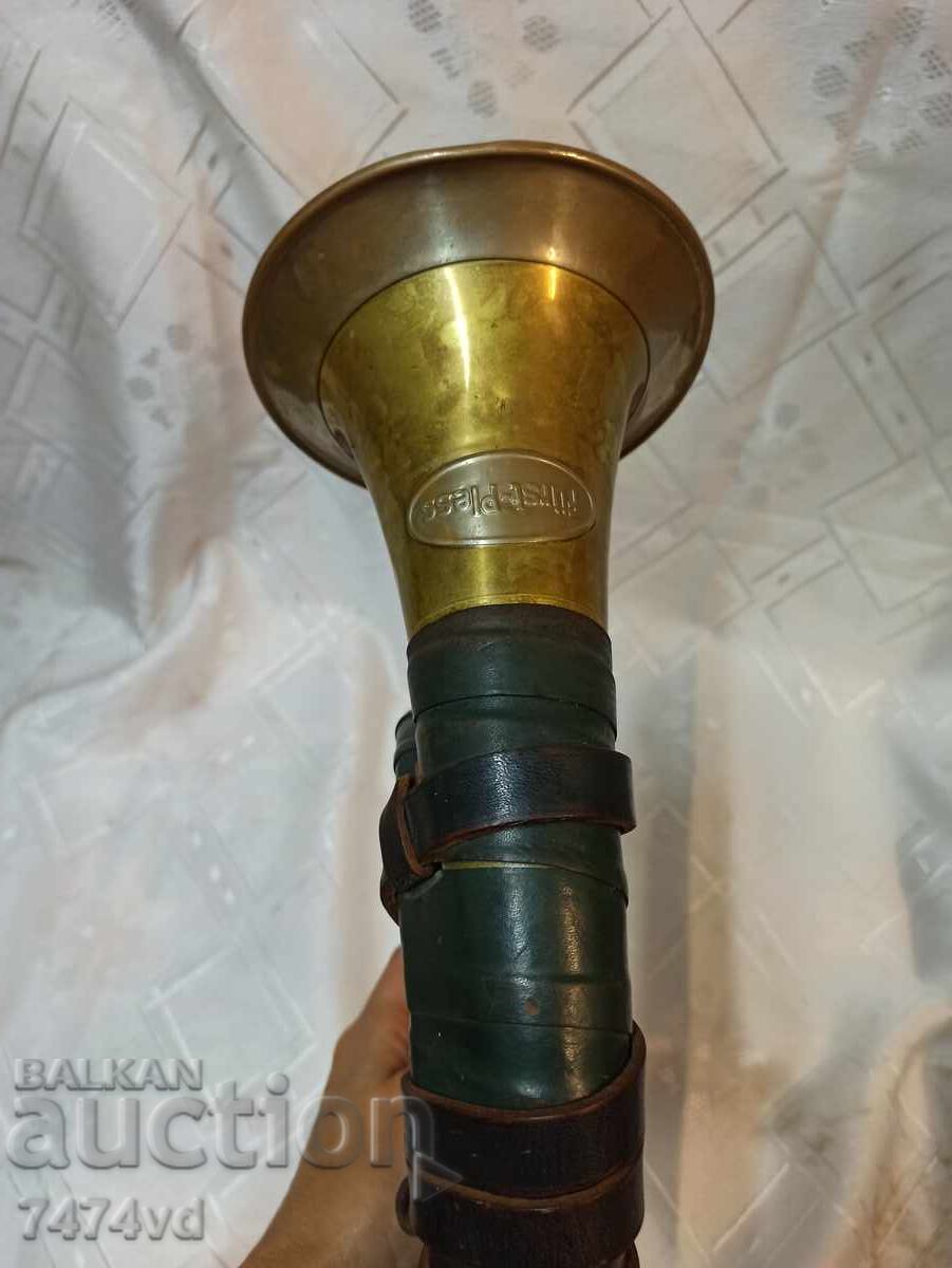 Authentic hunting horn, working Furst Pless with leather - 5