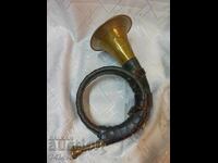 Authentic hunting horn, working Furst Pless with leather
