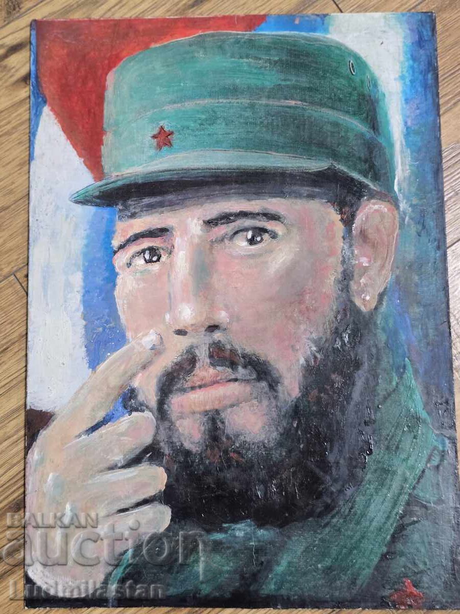 Ελαιογραφία πορτρέτο του Φιντέλ Κάστρο με τιμή 30.00 BGN | € 15.34