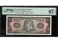 Ecuador 10 Sucres 1986 Pick 121 PMG 67 EPQ Ref 0364 Unc