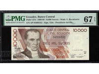 Ecuador 10000 Sucres 1998 Pick 127e PMG 67 EPQ Ref 8332 Unc