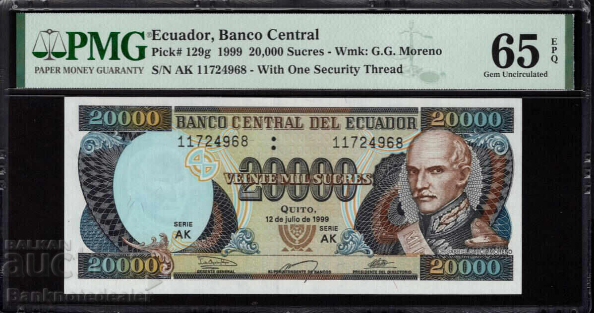 Εκουαδόρ 20000 Σουκρές 1999 Pick 129g PMG 65 EPQ Ref 4968 Unc Εκουαδόρ 20000 Σουκρές 1999 Pick 129g PMG 65 EPQ Ref 4968 Unc