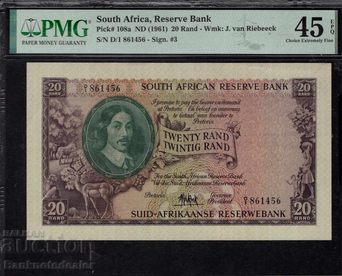 Africa de Sud 20 Rand 1961 Pick 108a PMG 45 EPQ Ref 1456