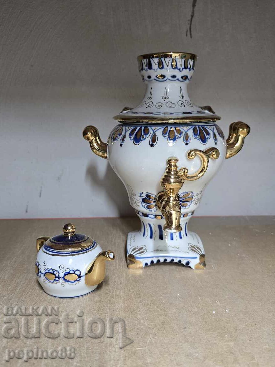 B.Z.C. Russian Gzhel Porcelain Samovar - 5 B.Z.C. Russian Gzhel Porcelain Samovar - 5