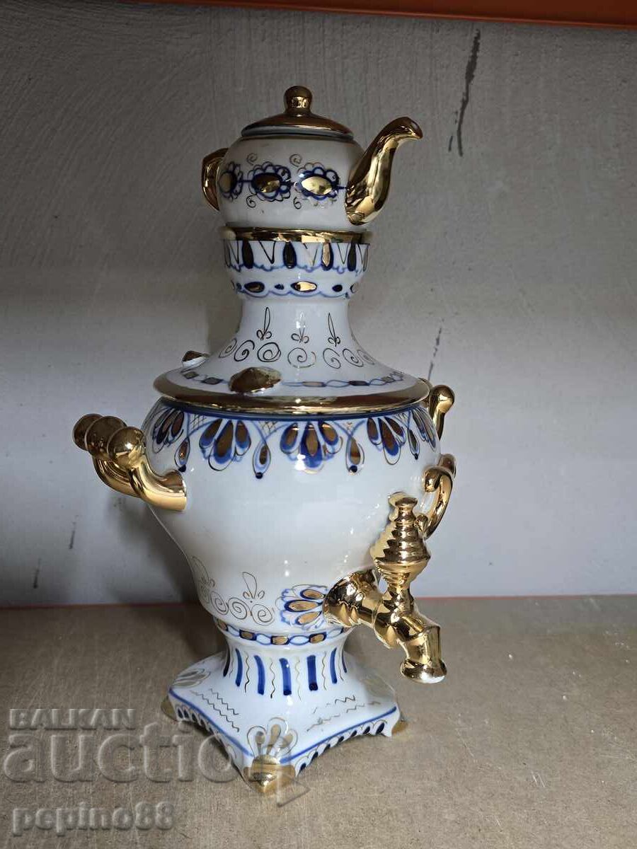 B.Z.C. Russian Gzhel Porcelain Samovar - 7 B.Z.C. Russian Gzhel Porcelain Samovar - 7