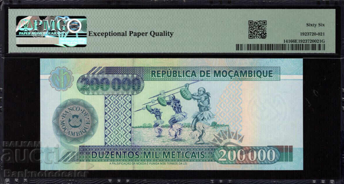 Mozambic 200.000 Meticais 2003 Pick 141 PMG 66 EPQ Ref 2121 cu preț 110.00 BGN | € 56.24