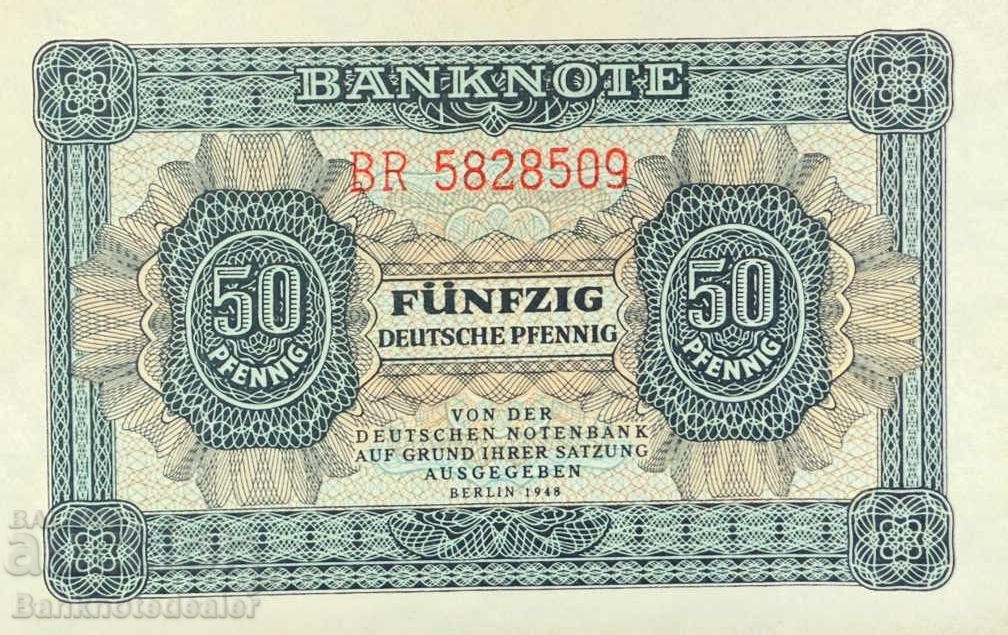 Germania Republica Democrată 50 Pfennig 1948 Pick 8b Ref 8509 Unc