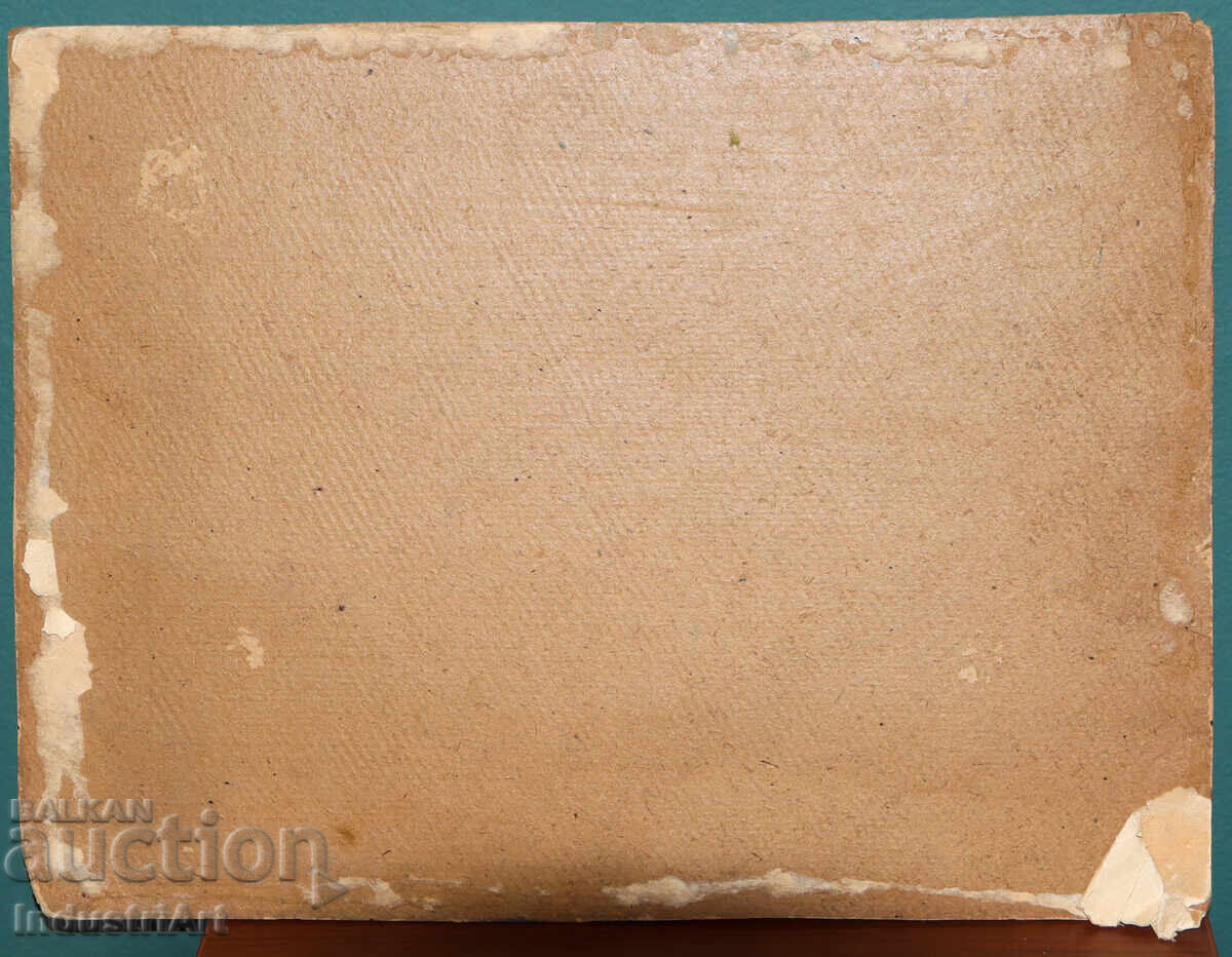 Παλιός ελαιογραφία, ανοιξιάτικο ποτάμι, τοπίο - 6