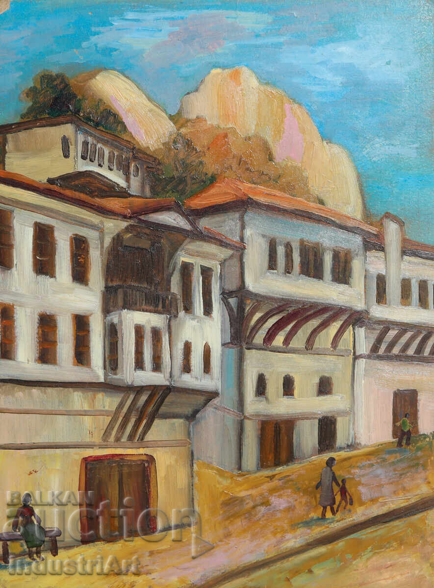 Licitație Peisaj rustic, pictură în ulei Licitație Peisaj rustic, pictură în ulei