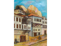 Τοπίο με καθημερινή σκηνή, ελαιογραφία