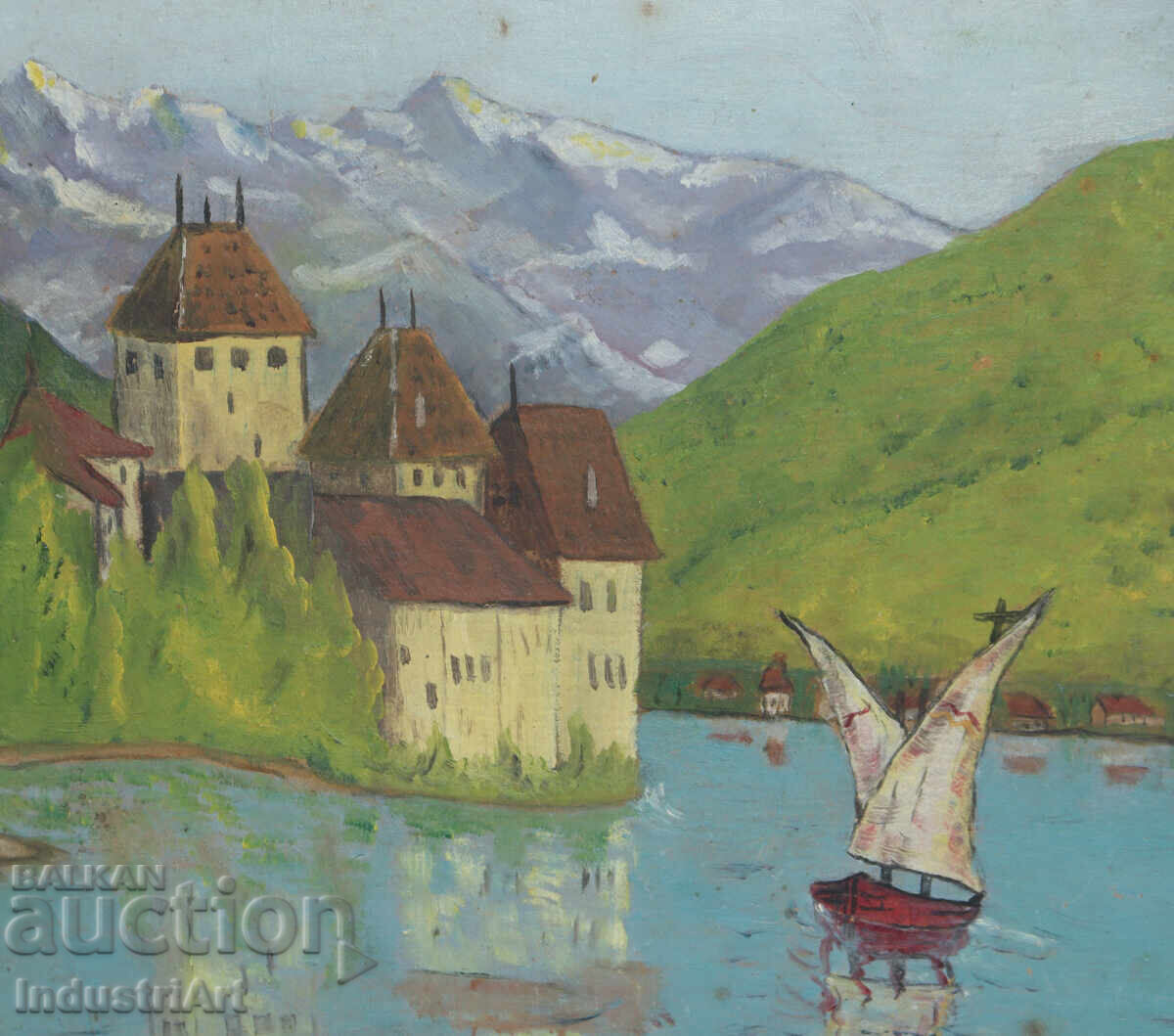 Началото на XX век картина маслени бои пейзаж - 5