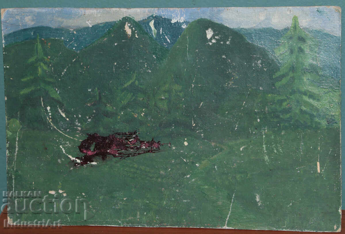 Началото на XX век картина маслени бои пейзаж - 6