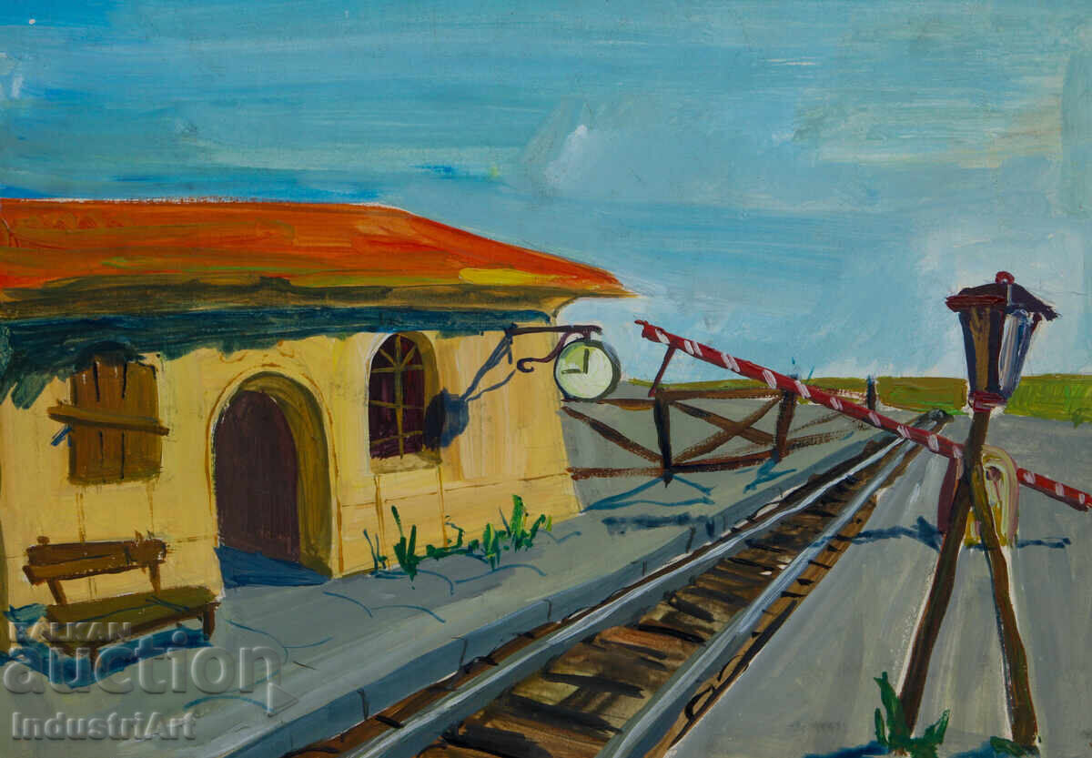 Πίνακας γκουάς αγροτικός σταθμός τοπίο με τιμή 170.00 BGN | € 86.92 Πίνακας γκουάς αγροτικός σταθμός τοπίο με τιμή 170.00 BGN | € 86.92