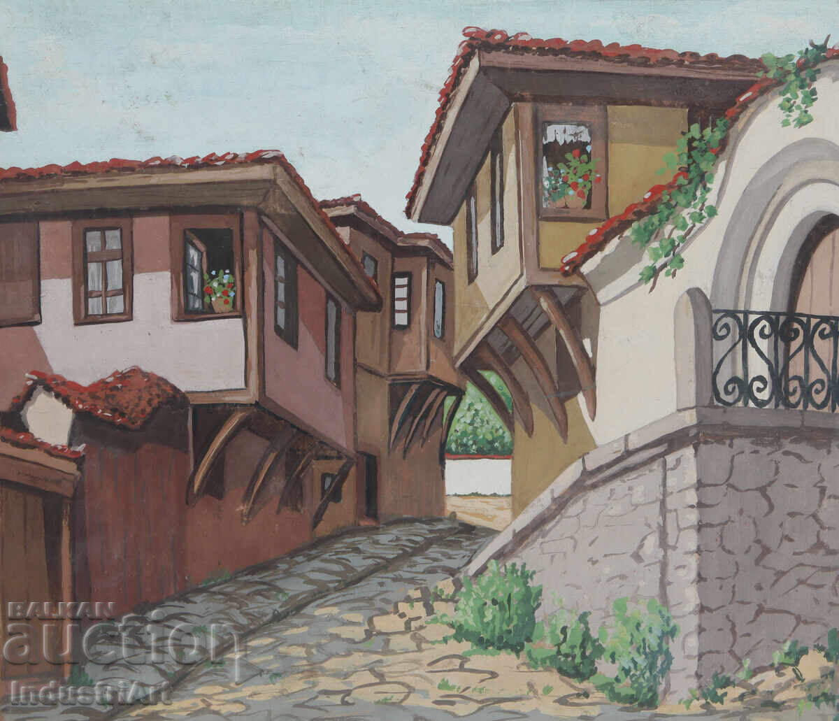 Prima jumătate a secolului XX tablou peisaj urban cu preț 180.00 BGN | € 92.03 Prima jumătate a secolului XX tablou peisaj urban cu preț 180.00 BGN | € 92.03