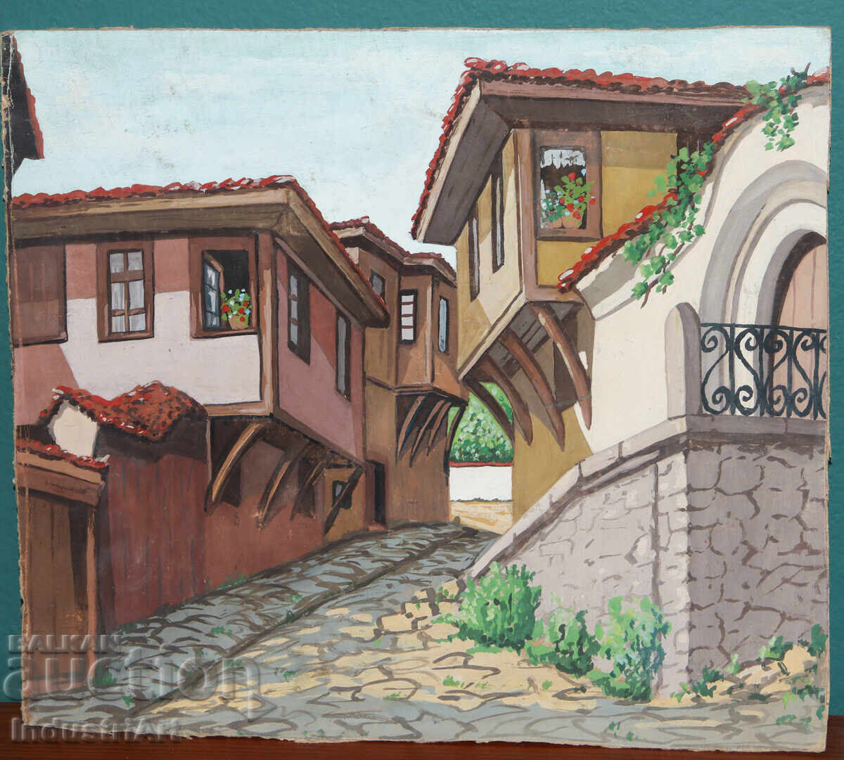 Licitație Prima jumătate a secolului XX tablou peisaj urban Licitație Prima jumătate a secolului XX tablou peisaj urban