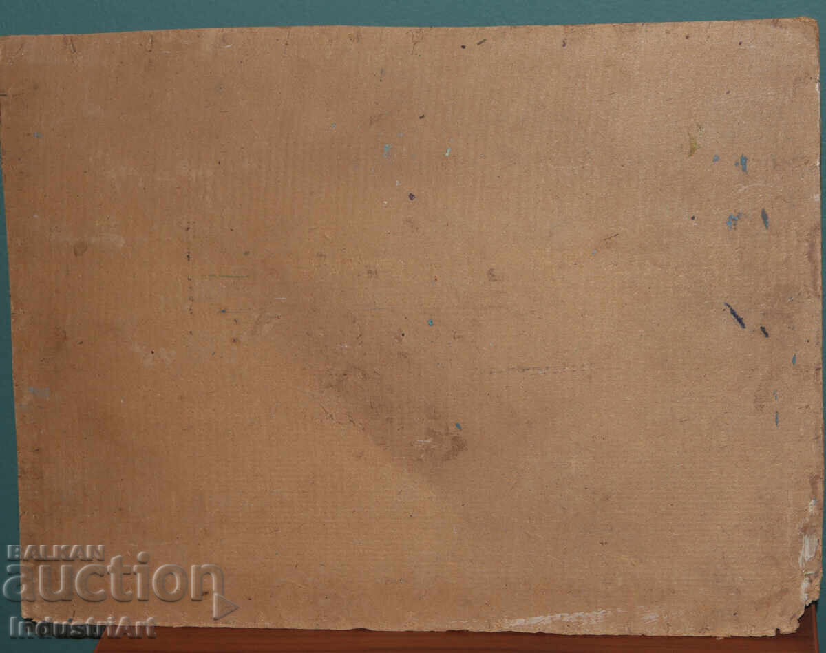 Tablou vechi, ulei pe pânză, peisaj de iarnă - 7