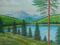 Old oil painting, spring landscape