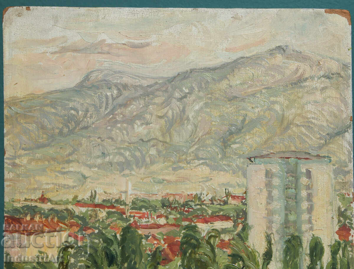 Δημοπρασία Μέσα του 20ου αιώνα ελαιογραφία αστικό τοπίο