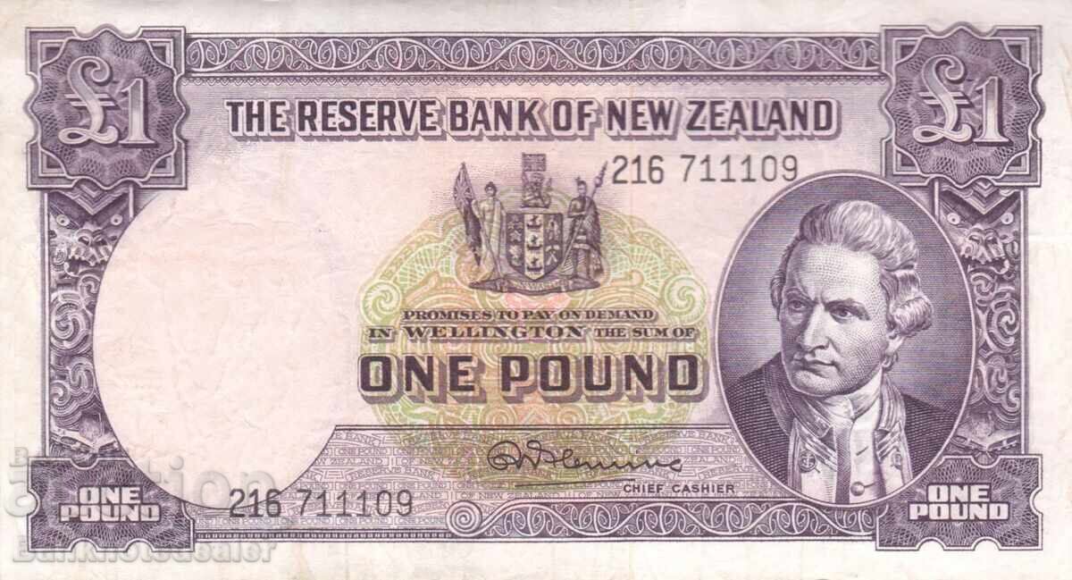 Noua Zeelandă 1 Liră 1956 1967 Pick 159c Fleming Ref 1109